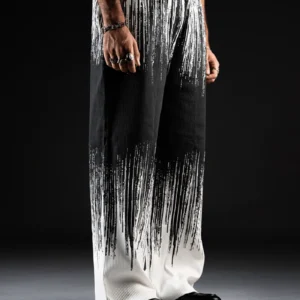 Loose Tie Dye Pleated Men Pants